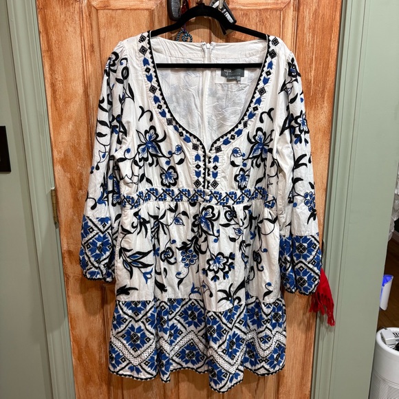 Anthropologie 20W Embroidered Mini Dress 2X EUC - Picture 2 of 13